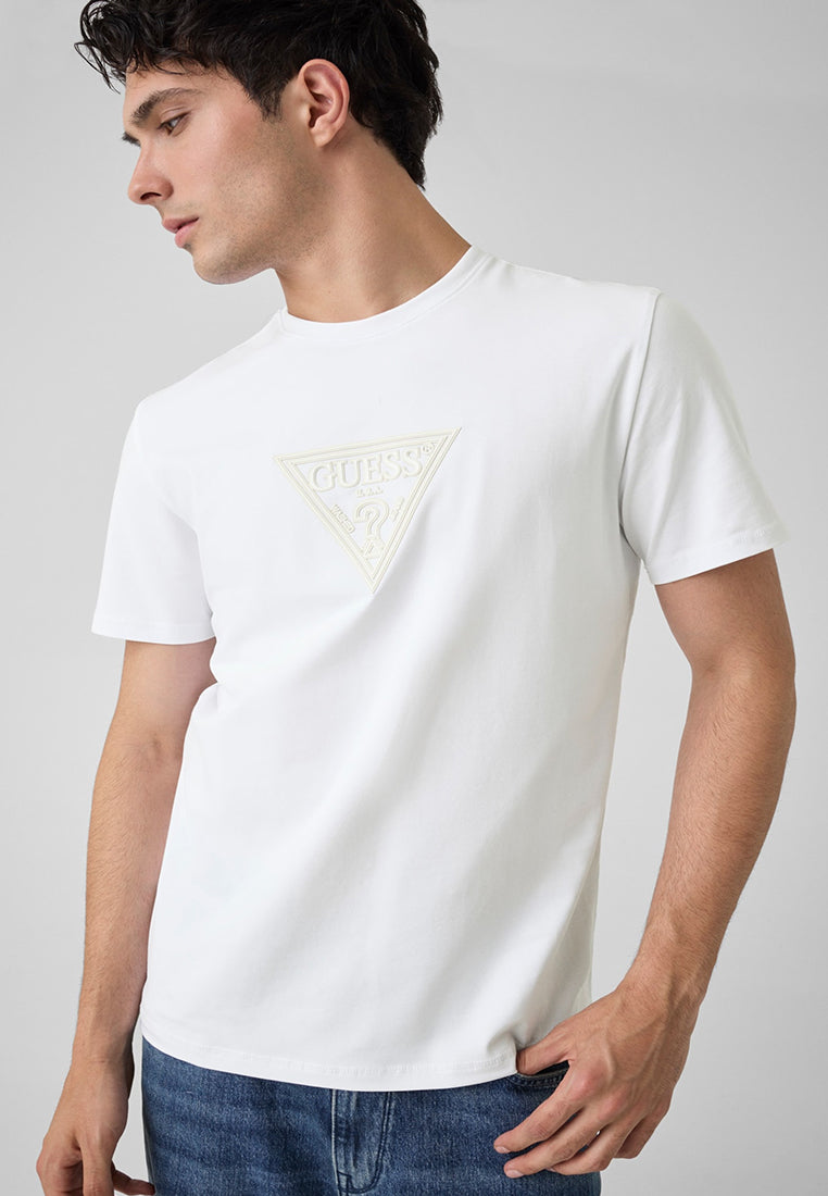 Crewneck Shortsleeves Mid Triangle Hd Print Tee