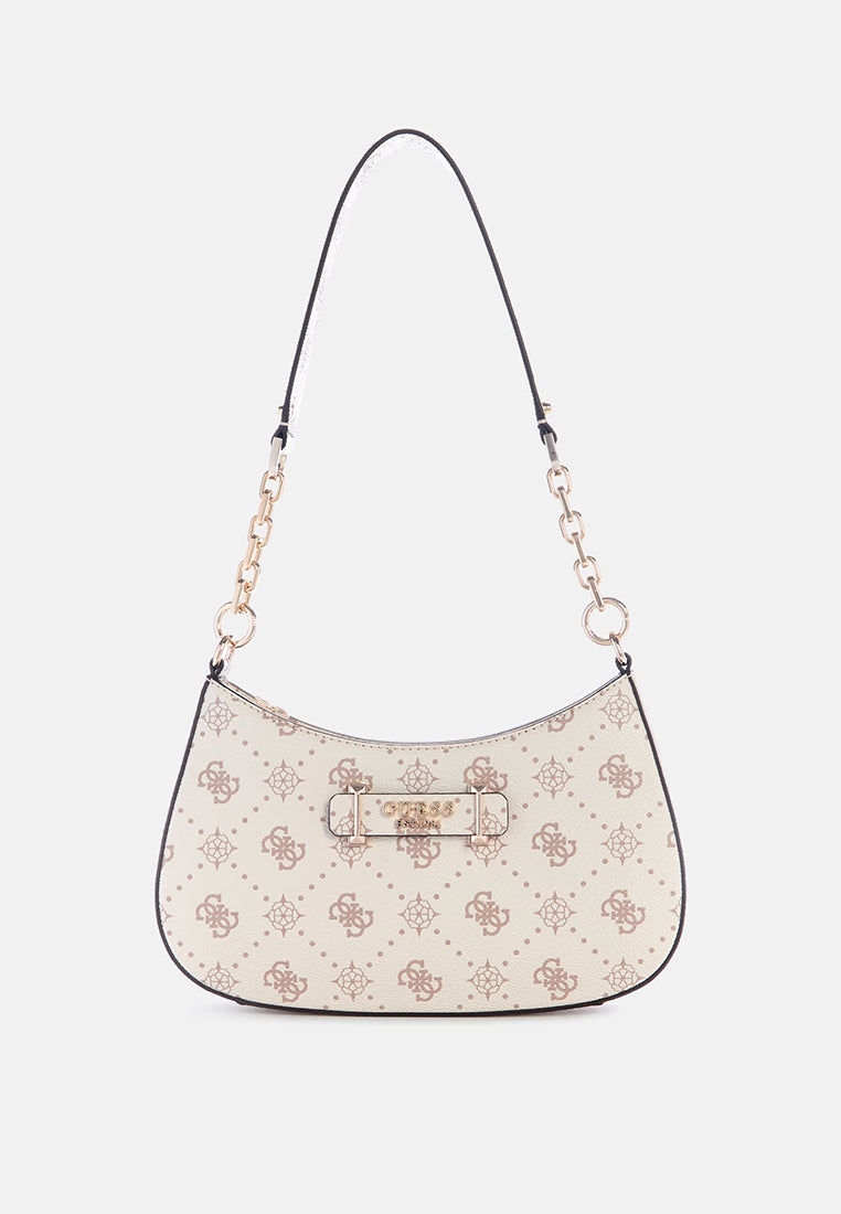 Carrie Logo Top Zip Shoulder Bag