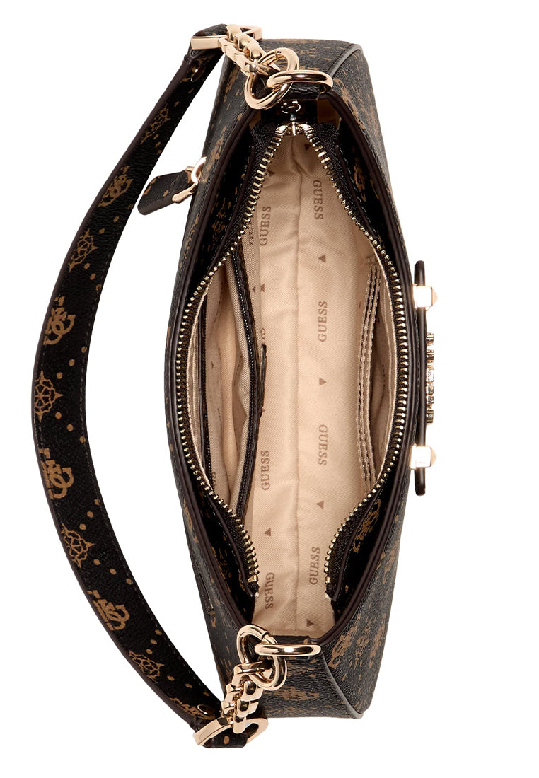 Carrie Logo Top Zip Shoulder Bag