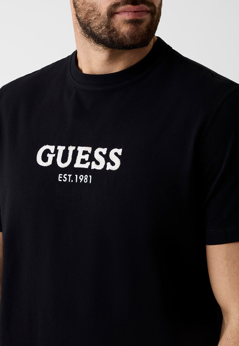 Crewneck Shortsleeves Guess Logo Contrast Stit
