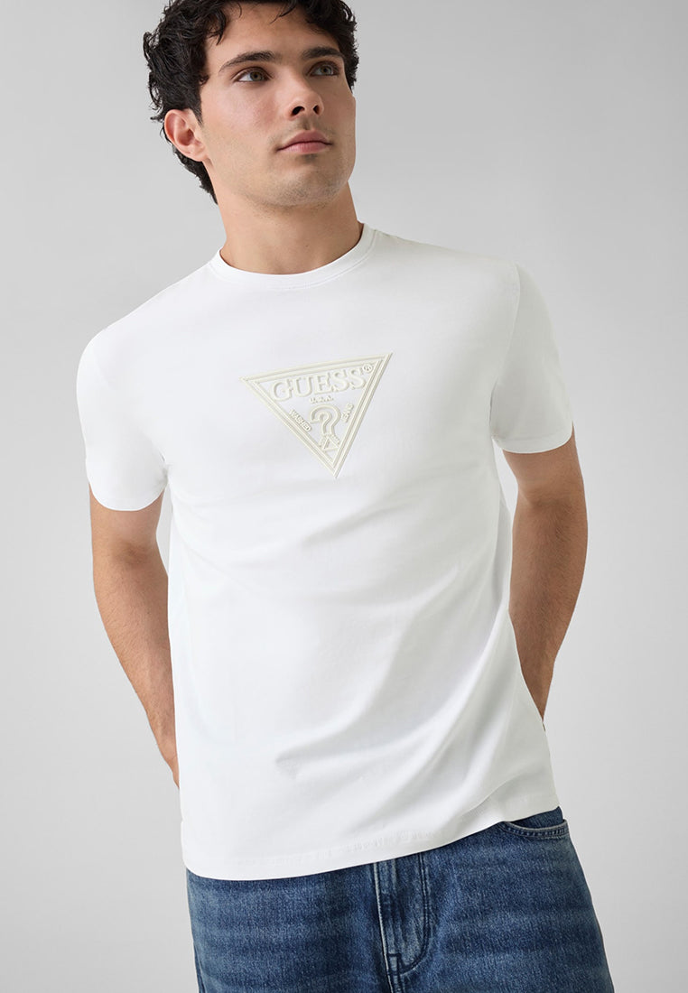 Crewneck Shortsleeves Mid Triangle Hd Print Tee