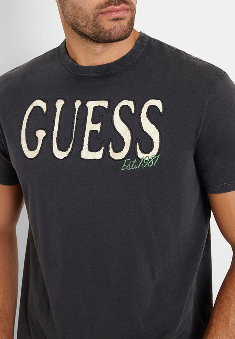 Short sleeves Basic Palms Inset Applique Tee