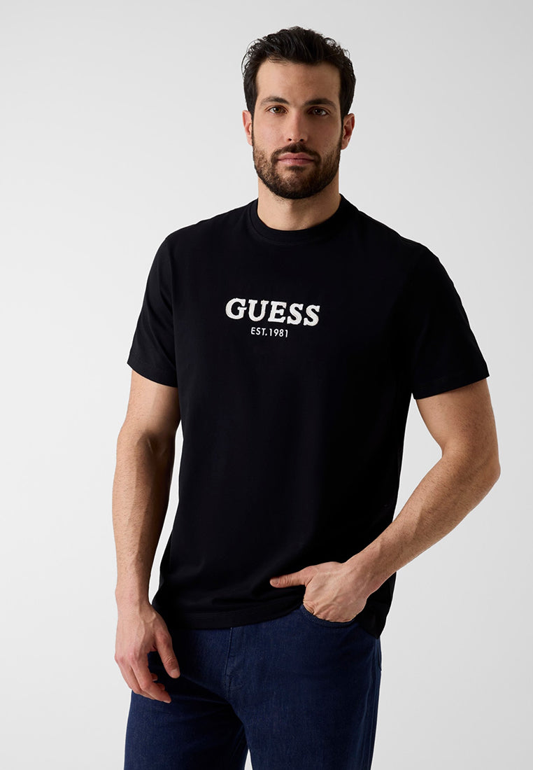 Crewneck Shortsleeves Guess Logo Contrast Stit