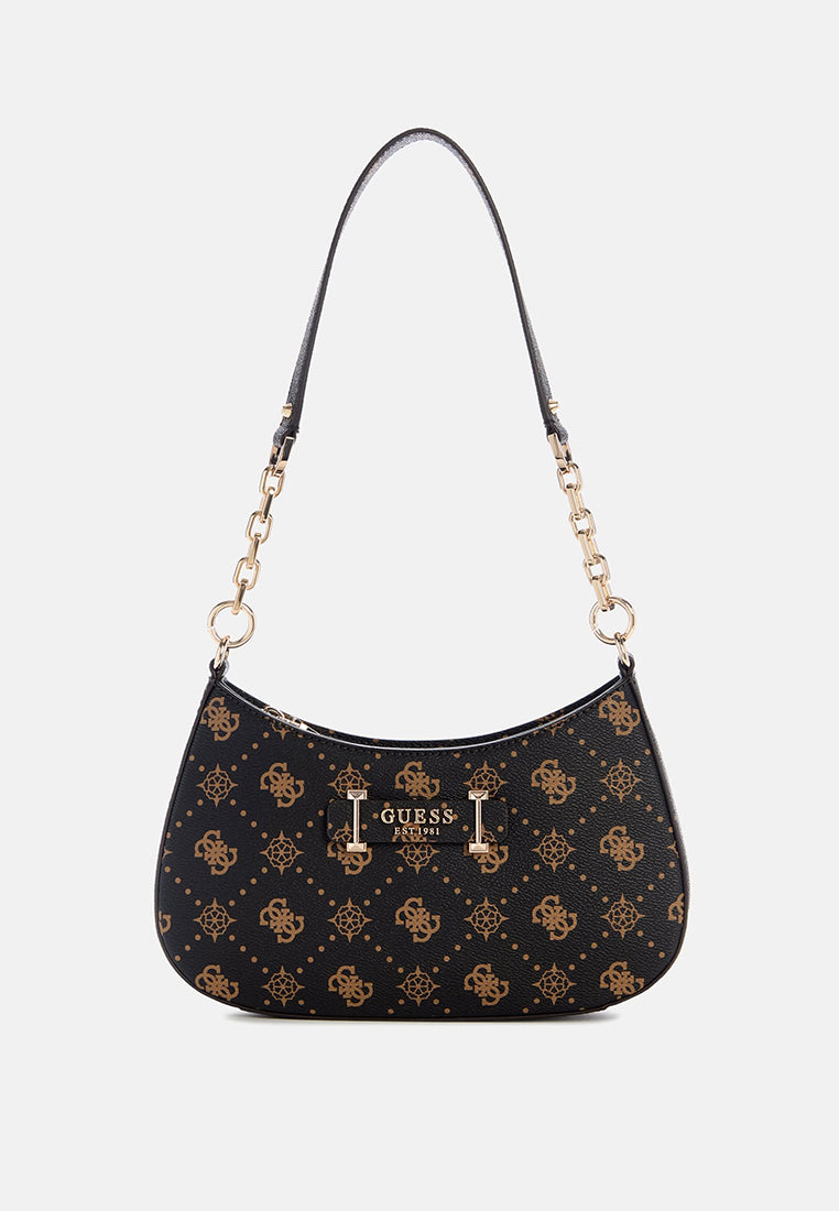 Carrie Logo Top Zip Shoulder Bag