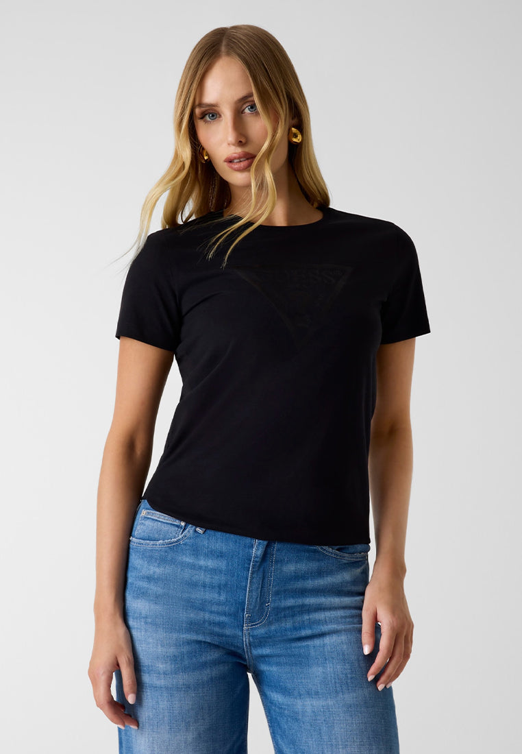 New Shortsleeves Crewneck Basic Triangle Tee