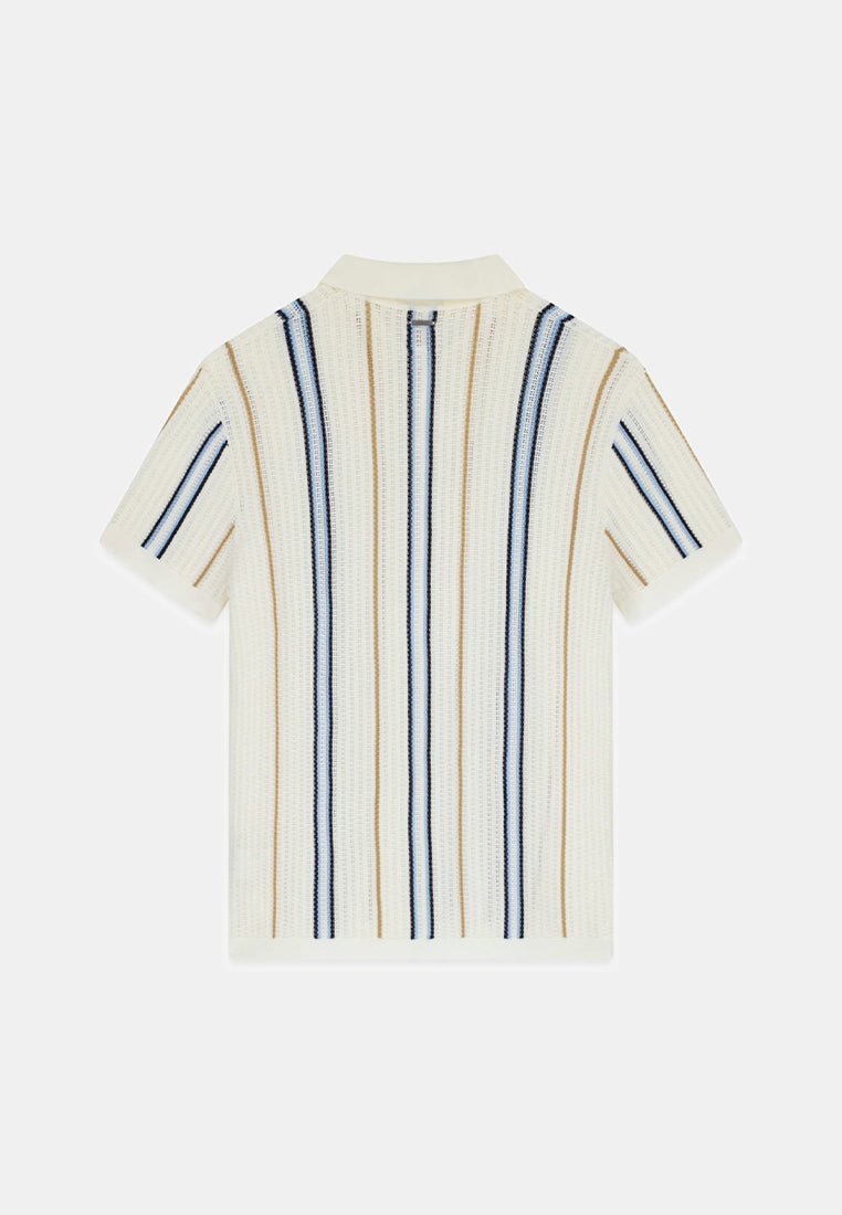 Shortsleeves Intarsia Polo Pointelle Zio