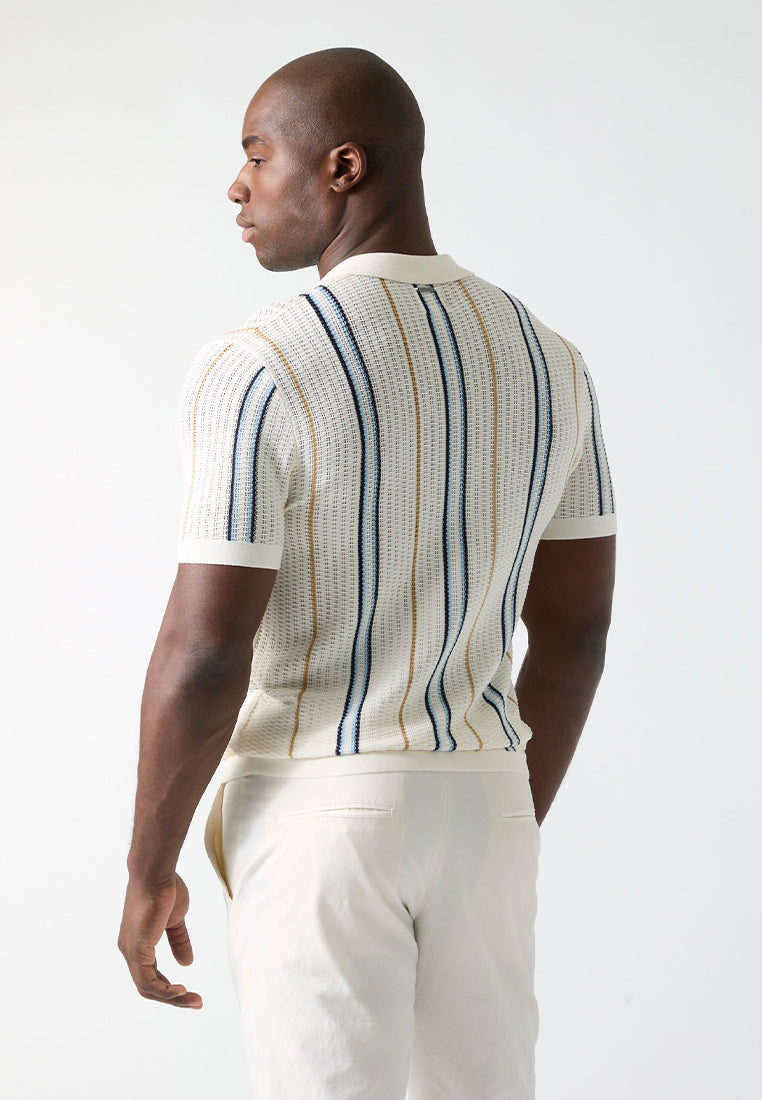 Shortsleeves Intarsia Polo Pointelle Zio