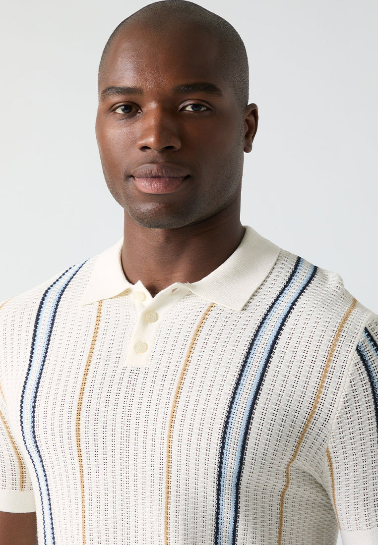 Shortsleeves Intarsia Polo Pointelle Zio