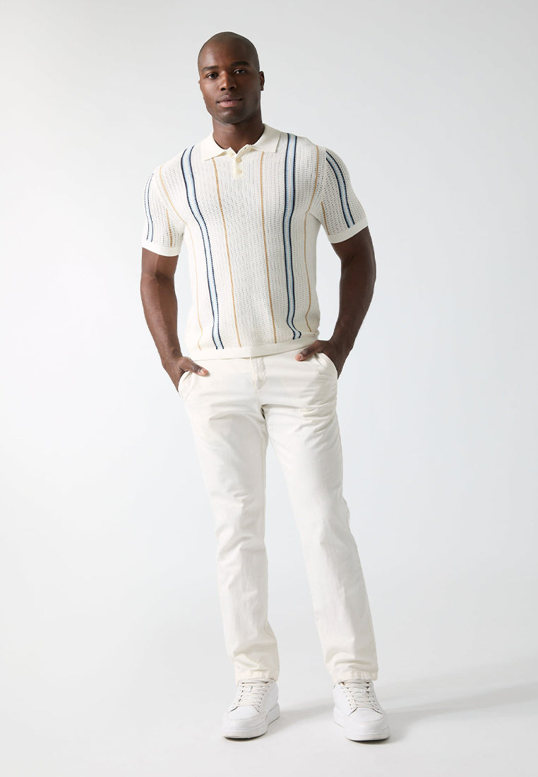 Shortsleeves Intarsia Polo Pointelle Zio