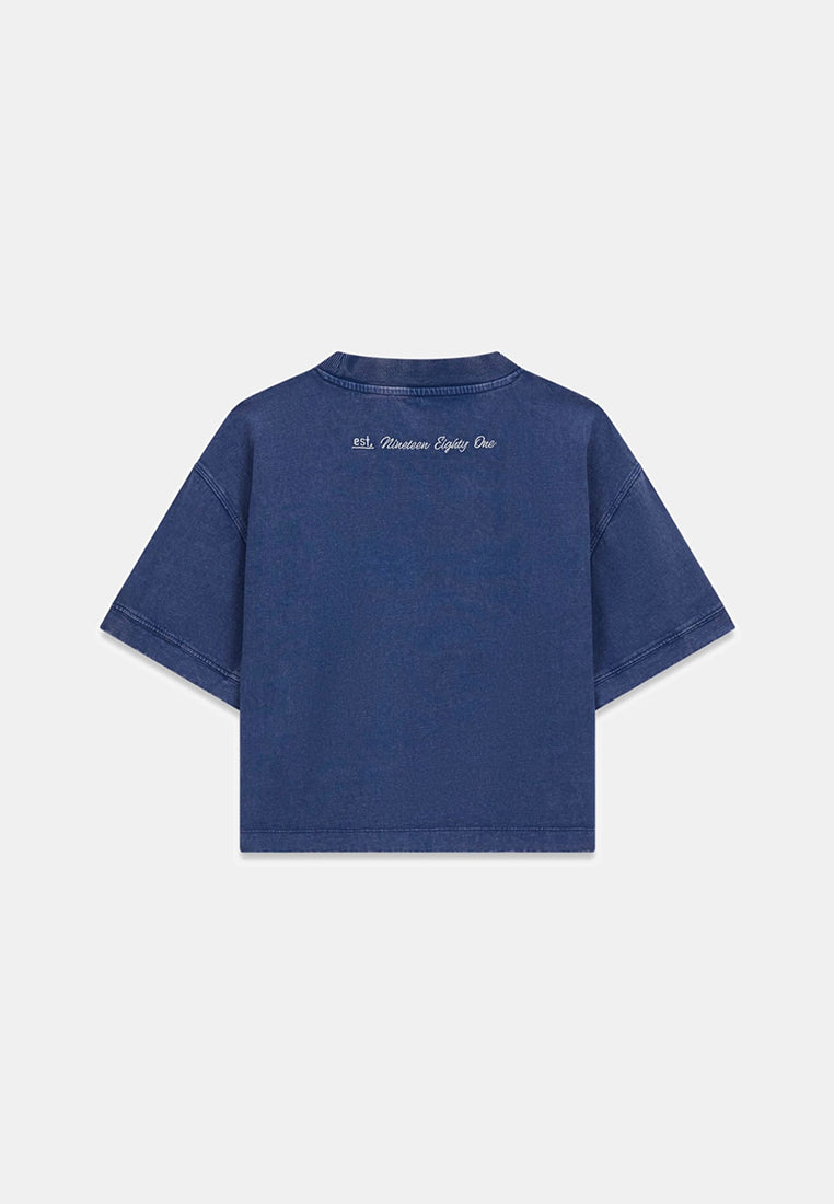 Shortsleeves Crewneck Denim Effect Logo Tee