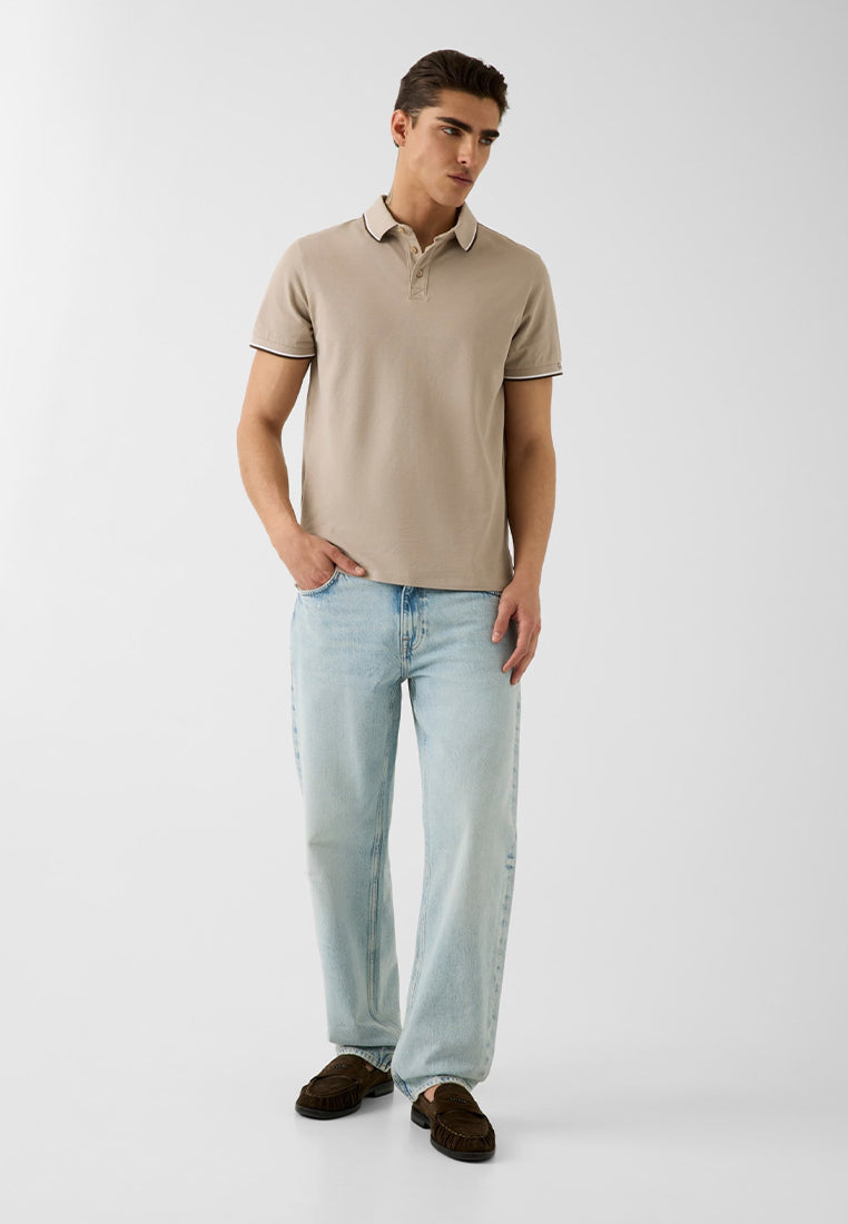 Organic Cotton Pique Cuff Shortsleeves Polo