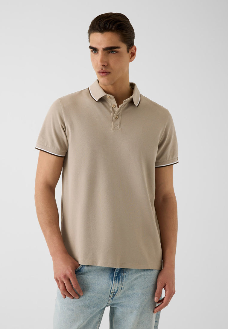 Organic Cotton Pique Cuff Shortsleeves Polo