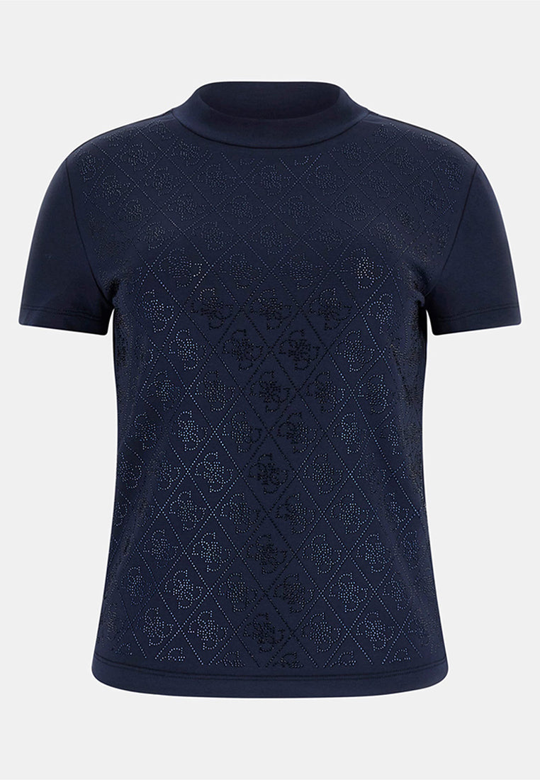 Short sleeves Mock Neck All Over 4G Tee