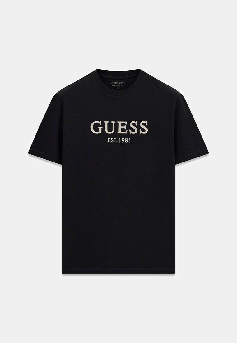 Crewneck Shortsleeves Guess Logo Embroidery Tee