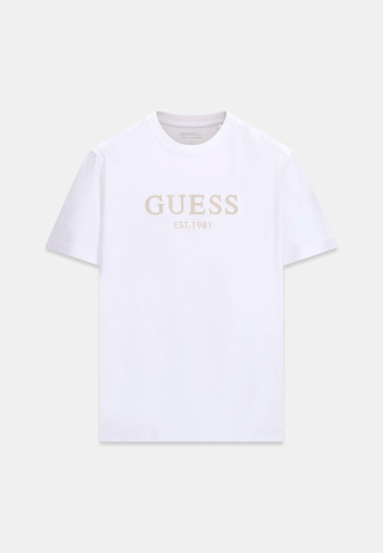 Crewneck Shortsleeves Guess Logo Embroidery Tee