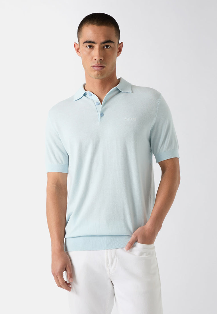 Lex Polo Shortsleeves Cotton Silk Sweater