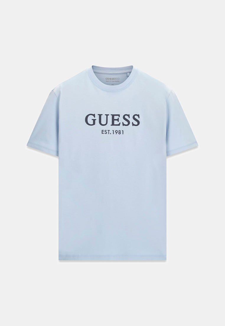 Crewneck Shortsleeves Guess Logo Embroidery Tee