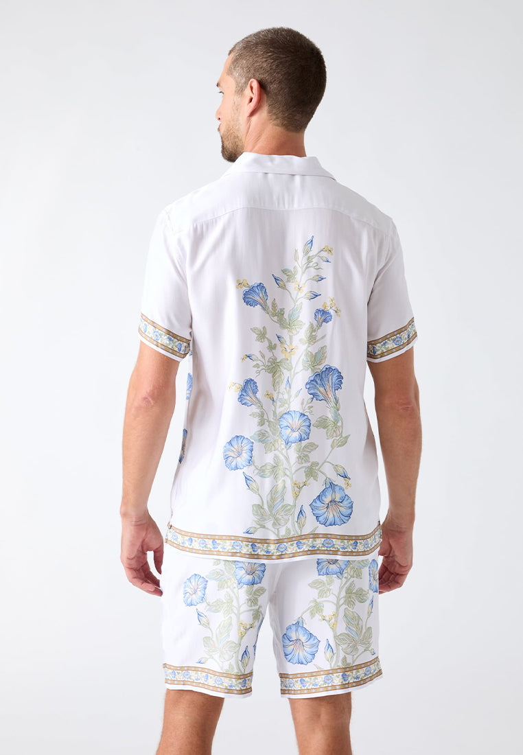 Wayco Sateen Border Floral Shortsleeves