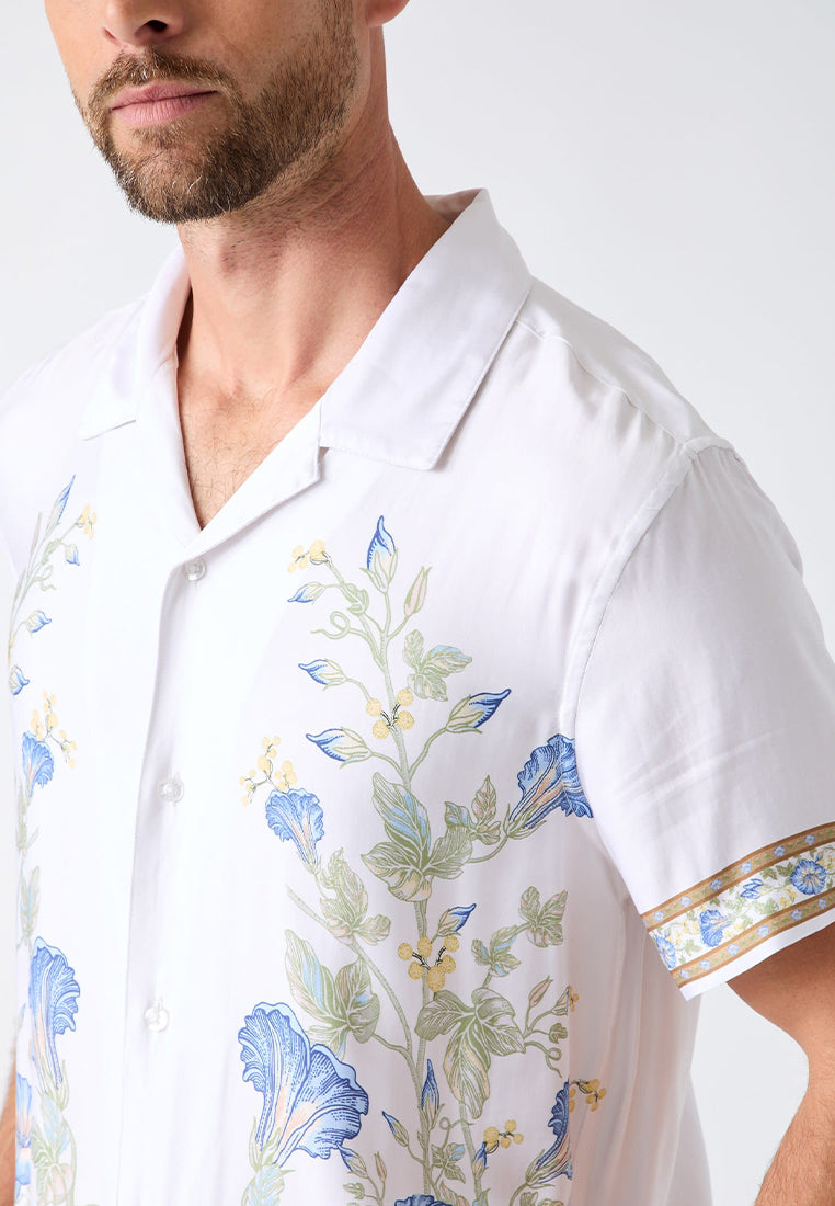 Wayco Sateen Border Floral Shortsleeves