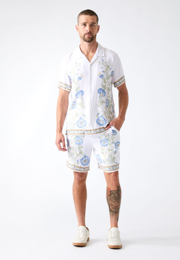 Wayco Sateen Border Floral Shortsleeves