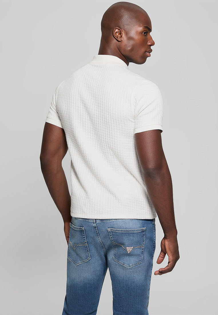 Houndstooth Jacquard Polo Shirt