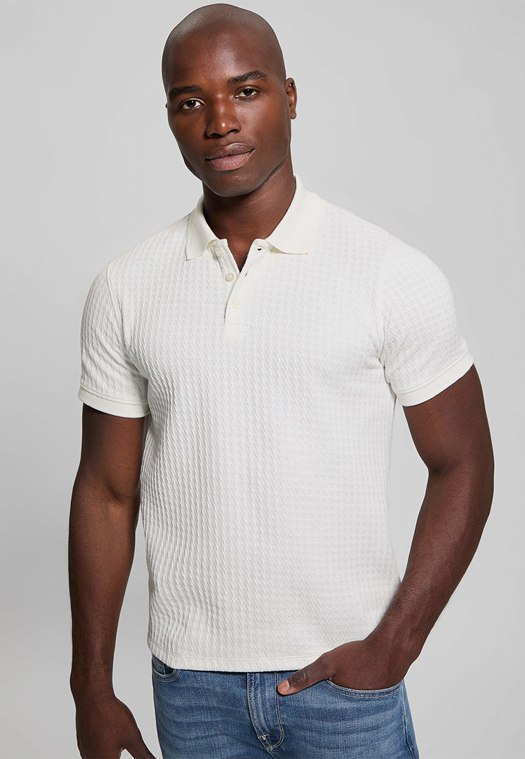 Houndstooth Jacquard Polo Shirt
