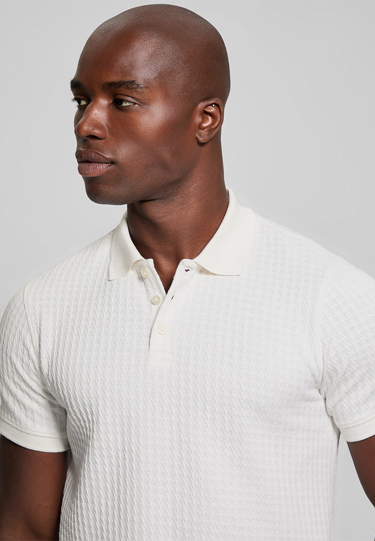 Houndstooth Jacquard Polo Shirt