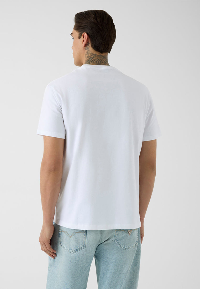 Crewneck Shortsleeves Triangle Leaves Embroide
