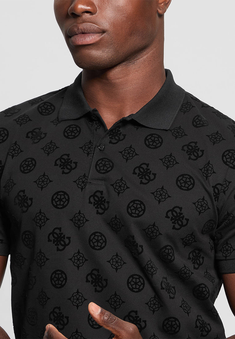 Flocked Peony Polo