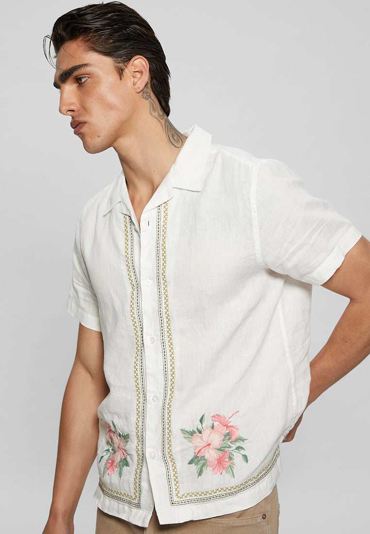 Island Linen Embro Shirt