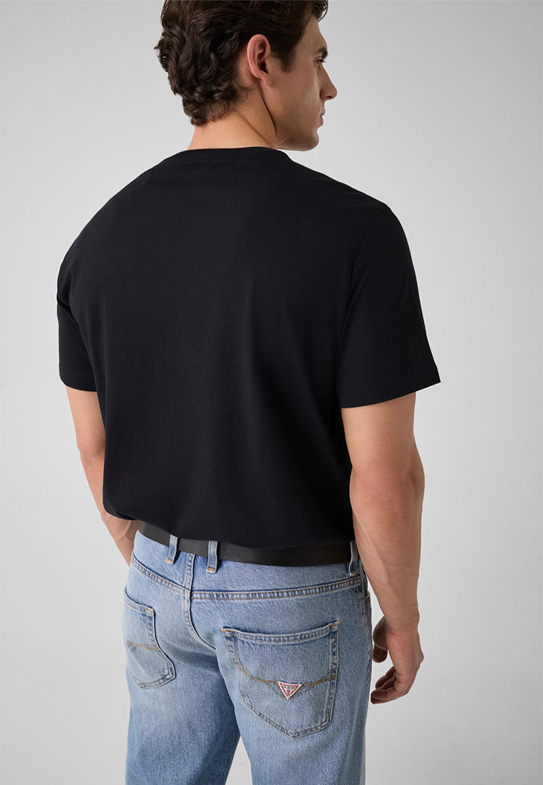 Crewneck Shortsleeves Triangle Leaves Embroide