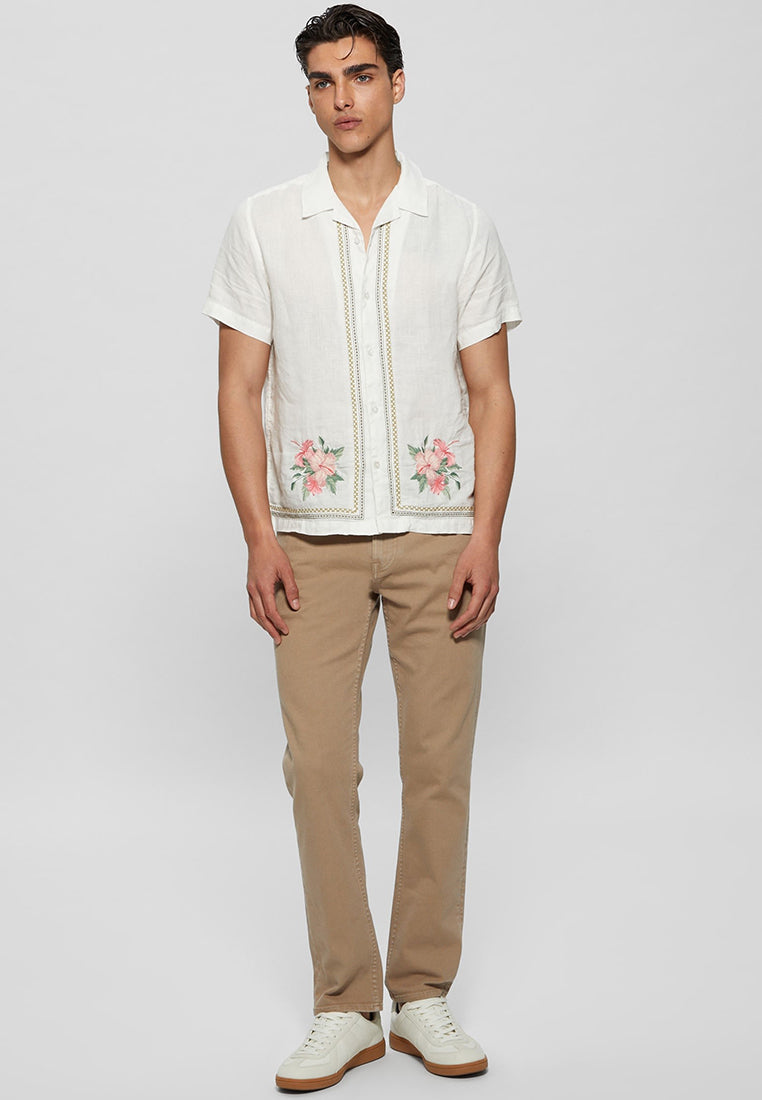 Island Linen Embro Shirt