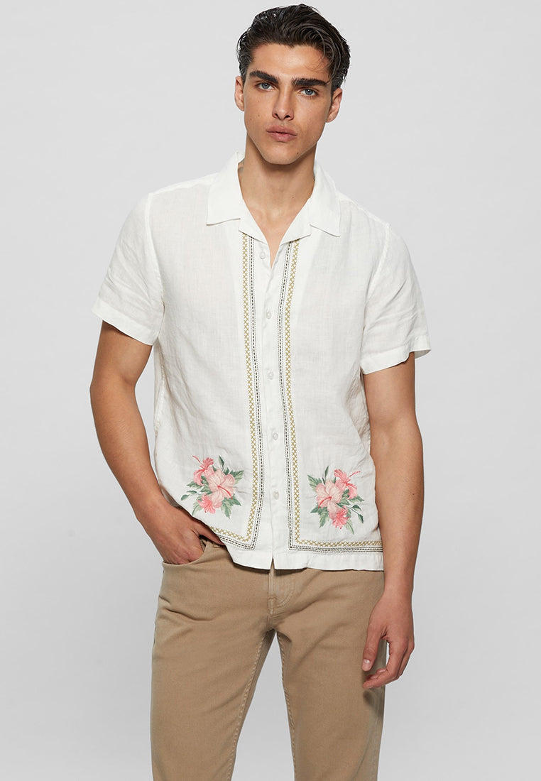 Island Linen Embro Shirt
