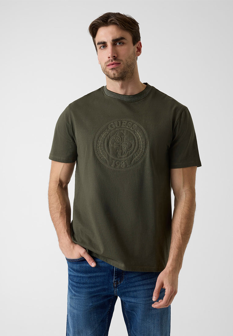 Crewneck Shortsleeves Circle Logo Embroidery Tee