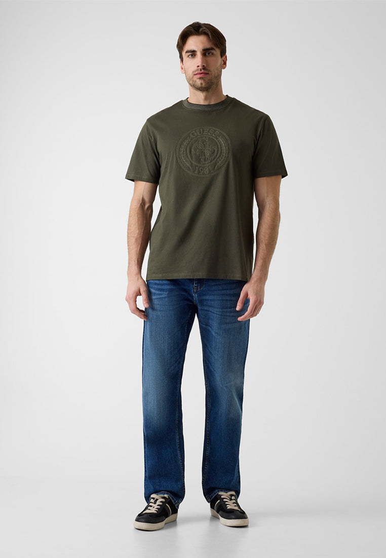 Crewneck Shortsleeves Circle Logo Embroidery Tee