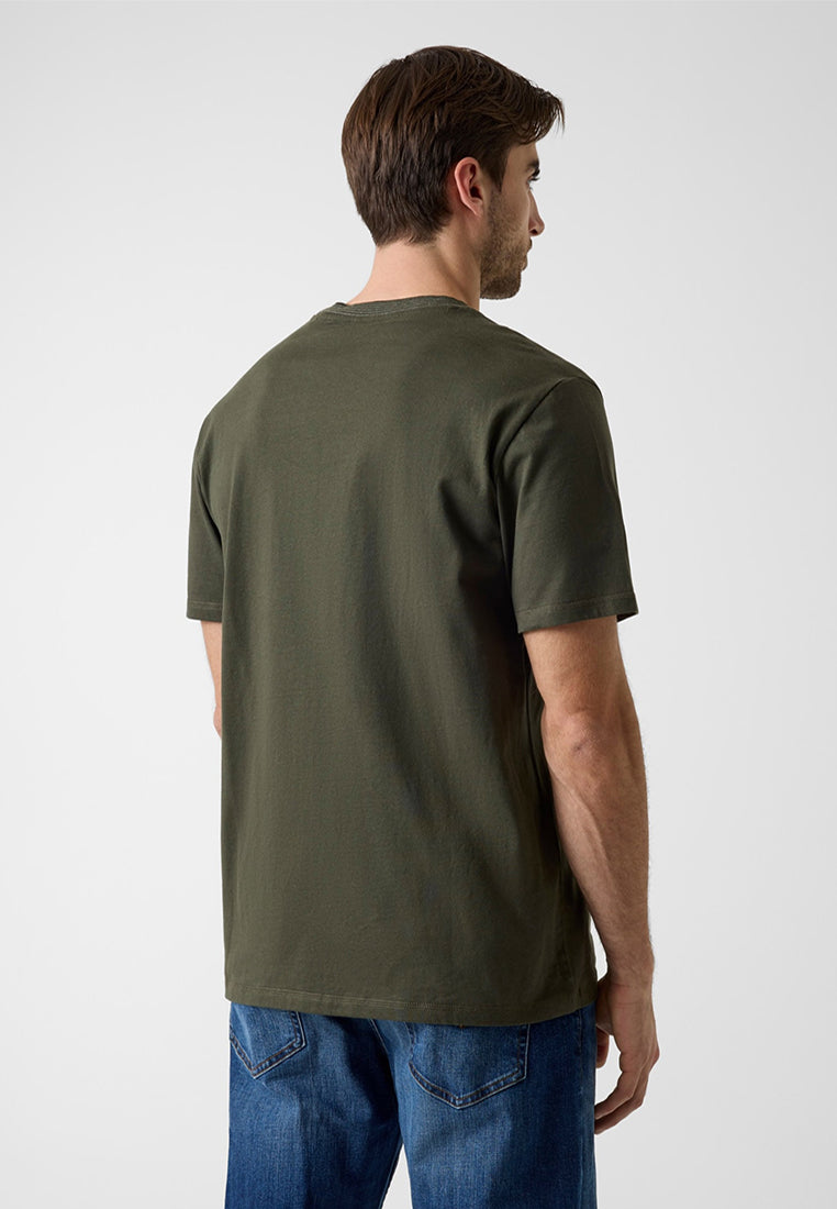 Crewneck Shortsleeves Circle Logo Embroidery Tee