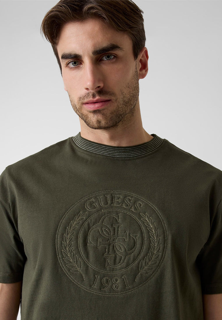 Crewneck Shortsleeves Circle Logo Embroidery Tee