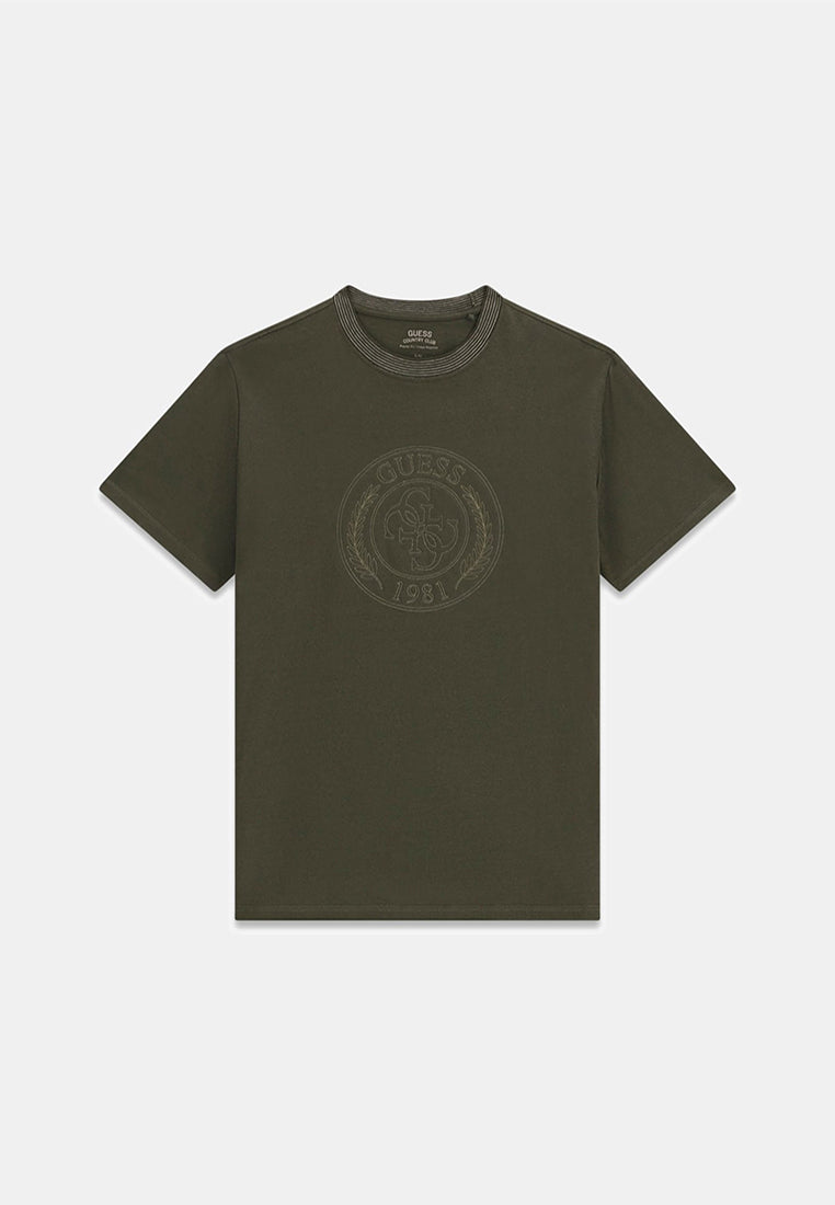 Crewneck Shortsleeves Circle Logo Embroidery Tee