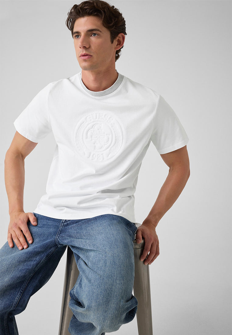 Crewneck Shortsleeves Circle Logo Embroidery Tee