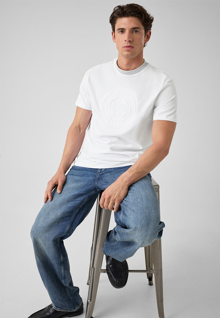 Crewneck Shortsleeves Circle Logo Embroidery Tee