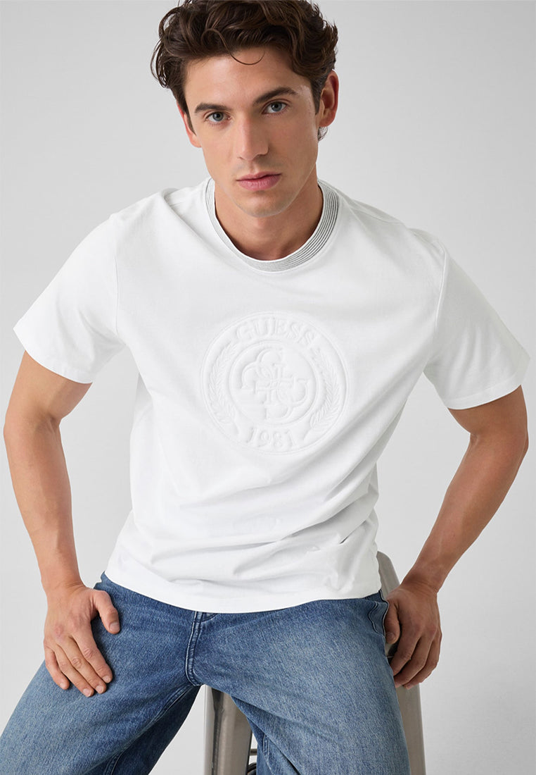 Crewneck Shortsleeves Circle Logo Embroidery Tee
