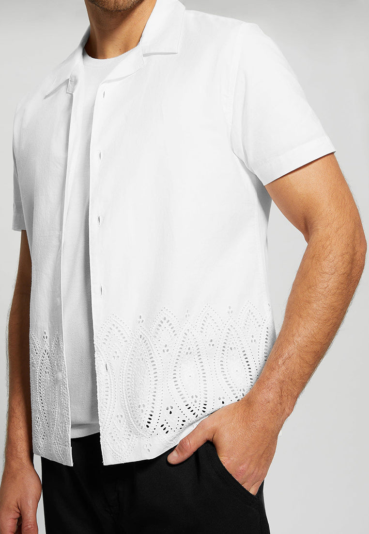 Poplin Border Eyelet Shirt