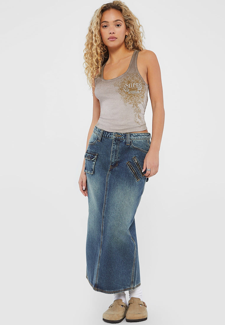 Originals Mid Cargo Denim Skirt