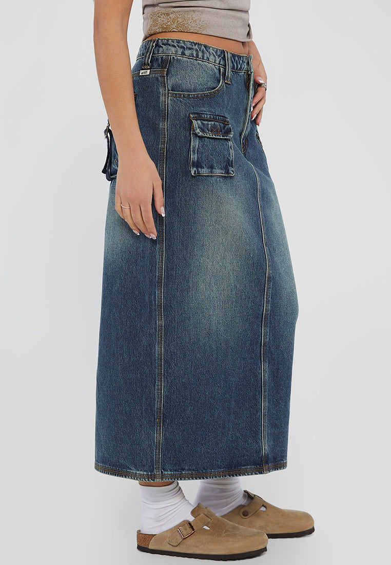 Originals Mid Cargo Denim Skirt