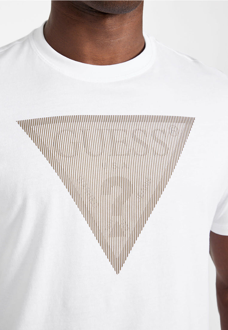 Crew Neck Shortsleeves Triangle Logo Tee