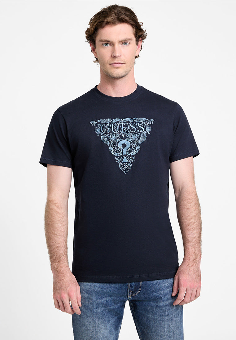 Shortsleeves Crew Neck Flower Embro Tee