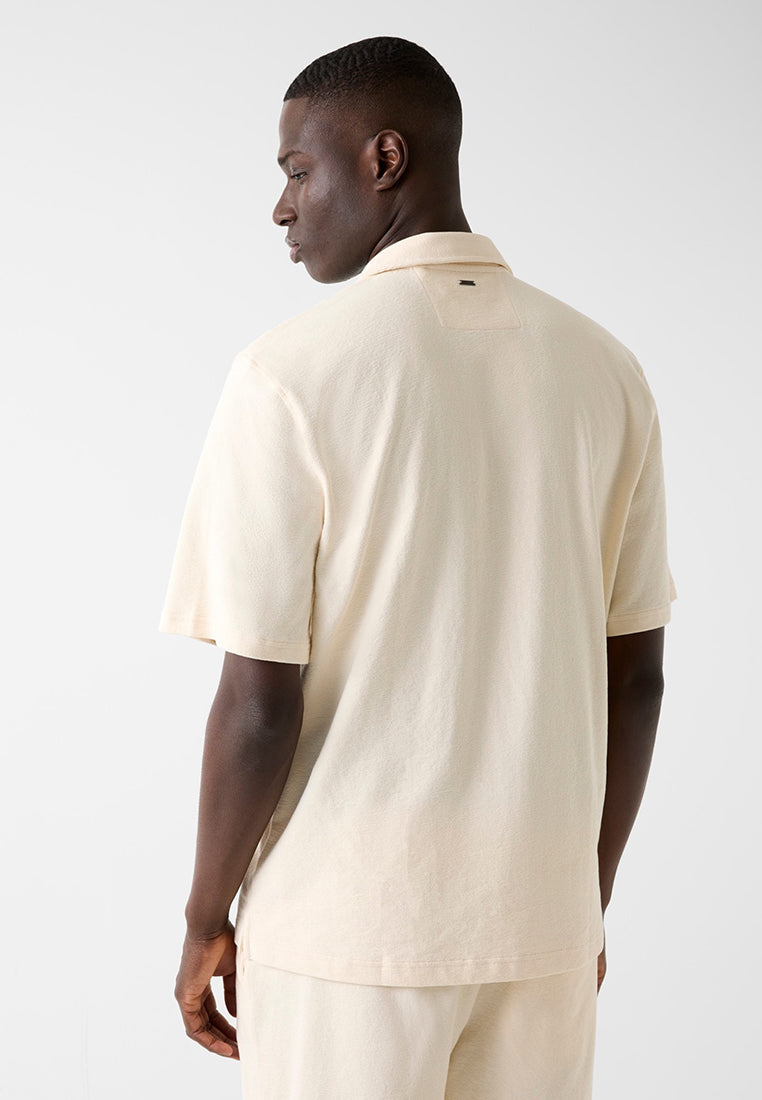 Short Sleeves Knitted Bowling Knit Top
