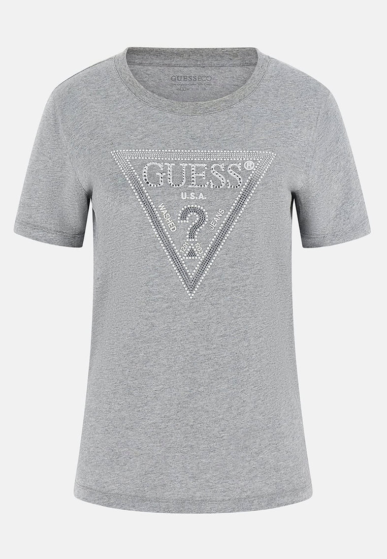 Short Sleeves Crew Neck Krystal Triangle Tee