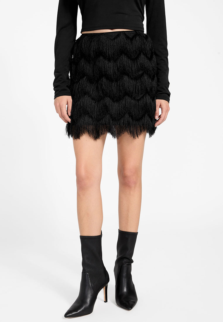 Alyna Mini Fringe Skirt