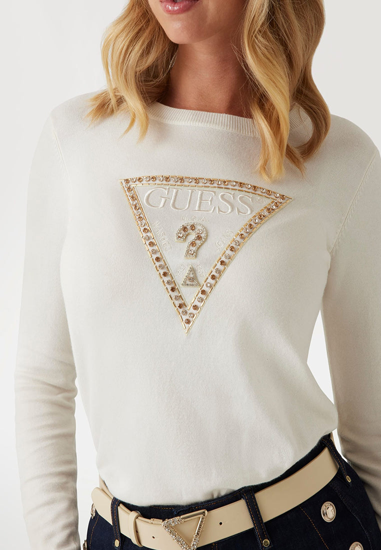 Ivory Triangle Logo Sweater